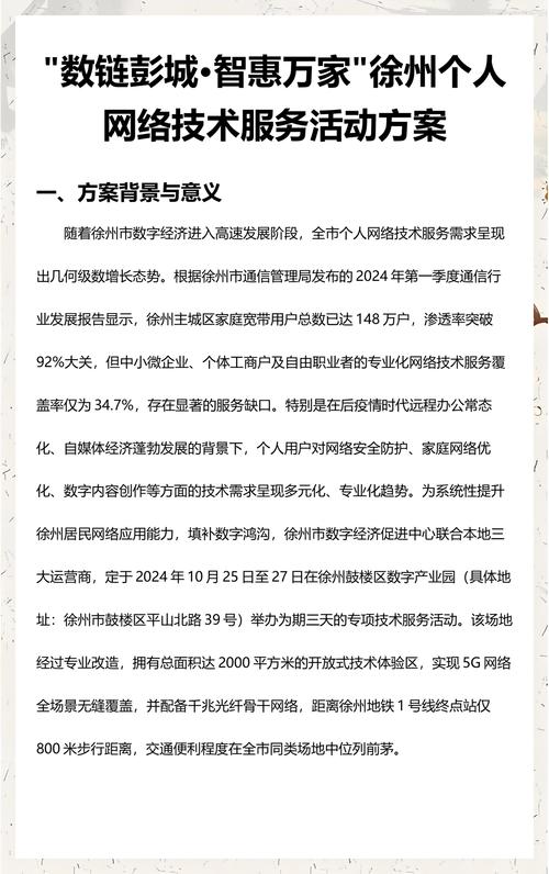 徐州个人网络技术服务活动方案